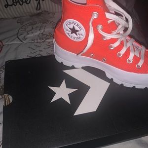 redish orange converses
